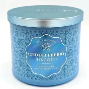 Bath & Body Works 3 Wick Scented Candle | Iced Blueberry Biscotti - Picture 1 of 1