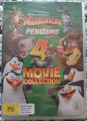 PENGUINS OF & MADAGASCAR  TRILOGY 1 2 3 DVD REGION 4 NEW SEALED DREAMWORKS 4FILM - image 1 of 4