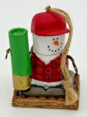 Smores Muñeco de Nieve Cazador ORNAMENTO Escopeta Concha Cuadros Navidad por Midwest CBK 3" Foto 1 de 4