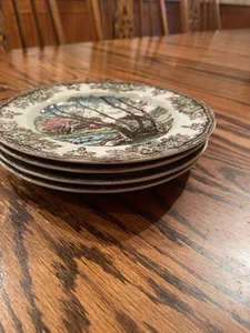 Set of 4 New JOHNSON BROTHERS England THE FRIENDLY VILLAGE Salad Plates - Picture 1 of 9