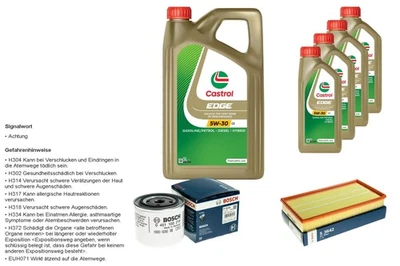 BOSCH Inspección Set 9L CASTROL EDGE 5W-30 C3 Para Volvo V70 I 2.4 2.0 850 - Imagen 1 de 4