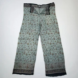 Vtg 90s Culture Shop Wide Leg  Pants Size S/M Boho Hippie Sheer Scarf Tie Waist - Picture 1 of 11