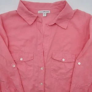 Standard James Perse Women's 3 (Large) Sheer Slub Side Panel Shirt Pink Supima - Picture 1 of 9