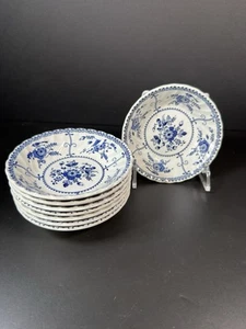 Johnson Brothers Blue Indies Obst Dessert Saucenschalen Blumen England 8er Set - Bild 1 von 5