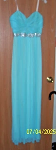 Davids Braut langes Kleid, Aqua Farbe, Brautjungfer oder festliches Kleid, volle Länge 13 - Bild 1 von 8