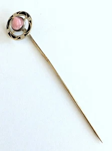 Lovely Antique Pink Cameo Enamel Stick Pin - Picture 1 of 4