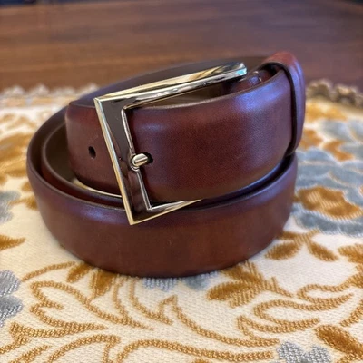 Cinturón de cuero para hombre Allen Edmonds 39527 marrón piel de becerro talla 32 hecho en EE. UU. 80/32 Foto 1 de 4