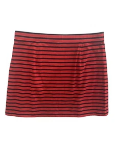Womens Tommy Hilfiger Red Blue Striped Stretch Mini Skirt Large Spring Summer - Picture 1 of 4
