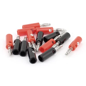 14Noir/Rouge 4mm Banane mâle prise audio pour Haut-Parleur Binding Post - Imagen 1 de 2
