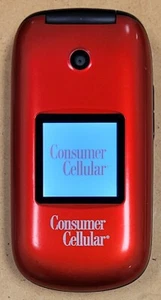 Huawei Envoy U3900 - Red and Black ( Consumer Cellular ) Flip Cell Phone - Picture 1 of 6