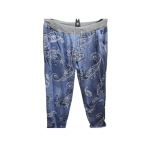 Damen BIGSIZE Jogginghose Hose BLAU mit Blumen für Größe 46-50 Made in Italy - Bild 1 von 6