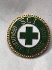 Vintage SCI Graduate Nurse"s Aide Medical Pin Gold Tone w/Green