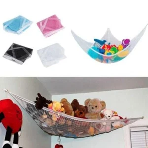 Groß Netztaschen-Hängematte Dreieck Spielzeugnetz-Organizer  Kinder Stofftiere - Bild 1 von 11