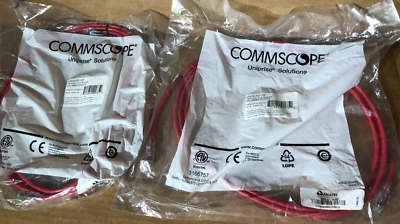 QTY 2 NEW COMMSCOPE UNIPRISE UNC6-RD-10F CAT 6 Red PATCH CORDS 10 Ft - Image 1 of 3