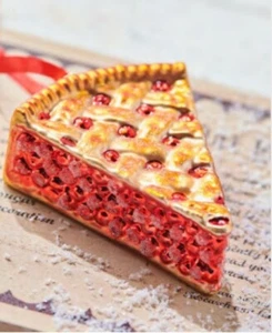 NEW 4" CHERRY PIE ORNAMENT Glass Eric Cortina CHRISTMAS RAZ Imports 4153135 NEW - Picture 1 of 2