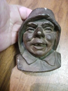 Vintage Cast Iron Head 5-in Tall 5 Inch Wide 3.3 Pounds - Picture 1 of 13