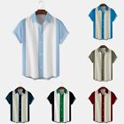 Retro Vintage Button Down Hemd Kubanisches Retro Kurzarm Hemd Bowling Herren