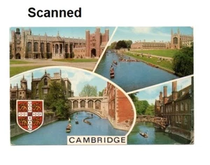 Four Scenes Cambridge Postcard 1-28-01-54 J Salmon Bridge of Sighs Posted 1974 - Picture 1 of 5