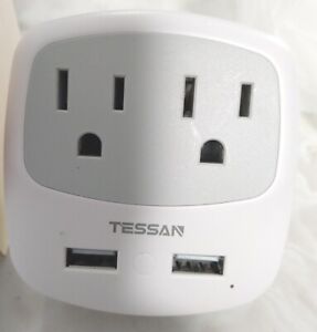 TESSAN TS-WM02-AU Travel Adapter 2 USB, 2 Outlets For China/Australia etc.(a172)