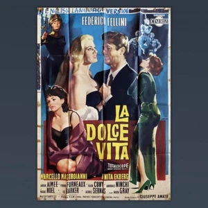 Poster Manifesto 2F La Dolce Vita - Federico Fellini - 1960 - M. Mastroianni - Picture 1 of 3