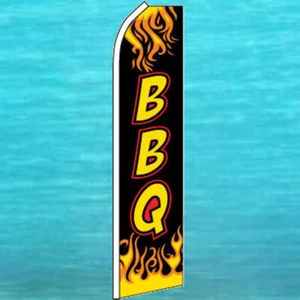 BBQ FLUTTER FLAG Tall Curved Barbecue Advertising Sign Feather Swooper Banner - Picture 1 of 5