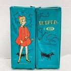 Vintage Pepper by Ideal Vinyl Doll Case Portable Wardrobe Closet W/Handle Teal