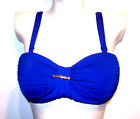 2Bamboo royal blue bikini swimsuit underwire bra top bandeau 34D 36D 34 36 D cup