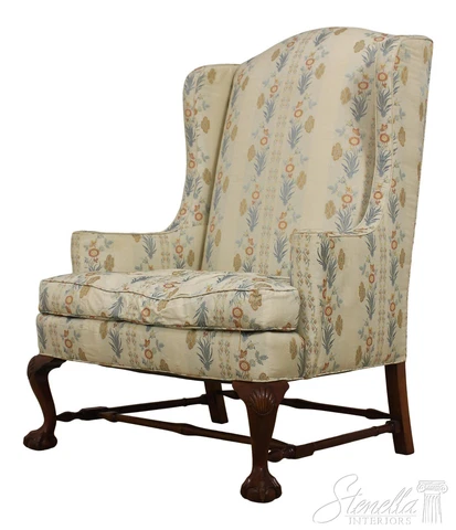 56290EC: Oversized Wide Seat Custom Made Ball & Claw Wing Chair Cover