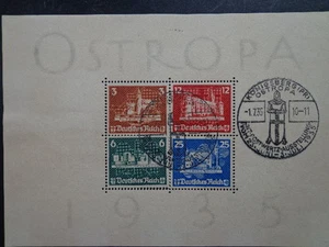 Germany Reich 1935 Sc# B68 Used  OSTROPA buildings sheet welfare stamps RARE - Picture 1 of 2