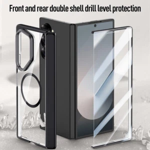 For Galaxy Z Fold7 6 Metal Lens Stand Magnetic Case Screen Protector Hinge Cover - Picture 1 of 19
