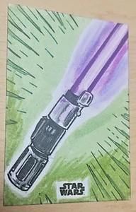 2024 Star Wars Galaxy Chrome Sketch Card 1/1 Lightsaber Signed Mike LaPeruta - Picture 1 of 3