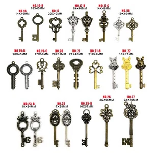 10pcs Retro Antique Vintage Old Looking Decorative Key Charms Jewelry Pendants - Picture 1 of 27