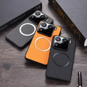 For XiaoMi 15, Shockproof Hybrid Leather Back Soft Bumper Magnetic Case Cover - Picture 1 of 19