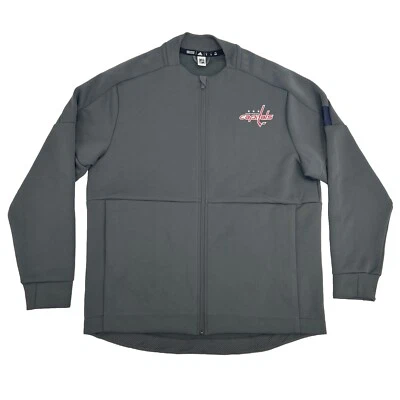 Chaqueta Washington Capitals Hombre XL Gris Adidas Cremallera Completa NHL Foto 1 de 4