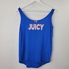 Juicy Couture Blue Bow Graphic Logo Tank Scoop Neck S