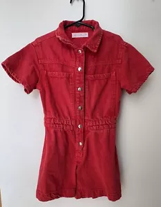 Zara Kids Red Denim Jumpsuit - Picture 1 of 3