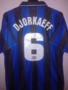 INTER MILAN 1996-1997 Djorkaeff 6 Pirelli camiseta shirt trikot maillot umbro - Picture 1 of 7
