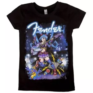 Fender Anime Graphic Short Sleeve T-Shirt - Girls Small 6 Years #9103084306 - Picture 1 of 4