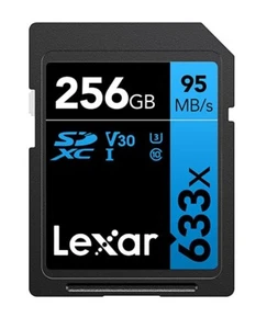 Genuine Lexar 256GB 256G SD SDXC Memory Card 633X Class 10 UHS-1 95MB/s 4K Video - Picture 1 of 1