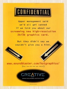 1998 Sound Blaster 3D High-Resolution Graphics Original Advertisement v1 - Picture 1 of 1
