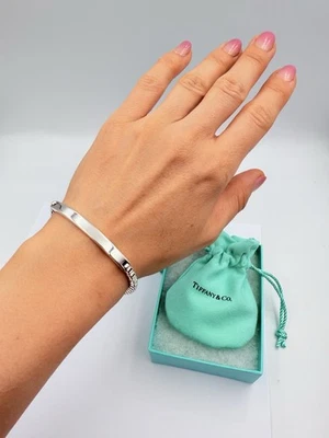 8” Tiffany & Co Venetian Link Chain, ID Bracelet in Sterling Silver - Image 1 of 4