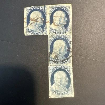 Scott US 7 1c Franklin Cracked Plate Reconstruction 2L2, 13L2 And 23L2 - Image 1 of 4