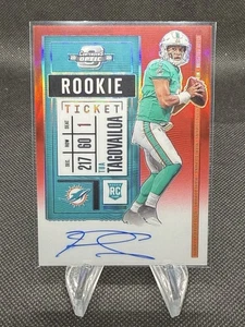 2020 Panini Contenders Optic Tua Tagovailoa Rookie Ticket Auto Red /199 #103 - Bild 1 von 3