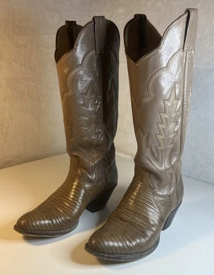 Botas vaqueras de cuero lagarto ajustadas Panhandle vintage para mujer 6,5 B zapatos occidentales Foto 1 de 4