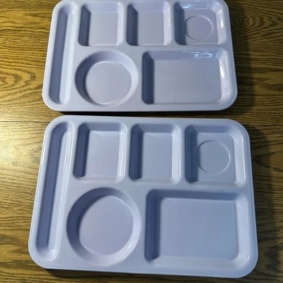 SILITE Divided Trays #614 紫丁香学校食堂午餐套装 2 件美国复古 — 第 1/4 张图片