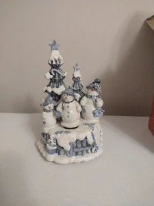 Vintage Artmark drehbarer Schneemann Spieluhr zum Aufziehen - Bild 1 von 6