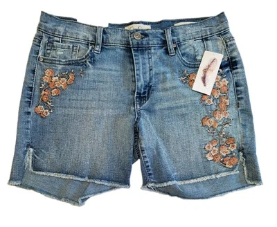Pantalones Cortos de Jean Jessica Simpson Mika Best Friend Midi Bordados Talla 31 Nuevos con Etiquetas Foto 1 de 4