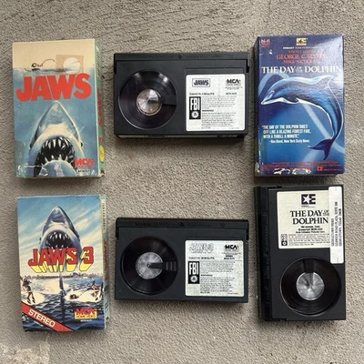 JAWS, JAWS 3 & DAY OF THE DOLPHIN Betamax Lot Beta Horror MCA Home Video - Image 1 of 4
