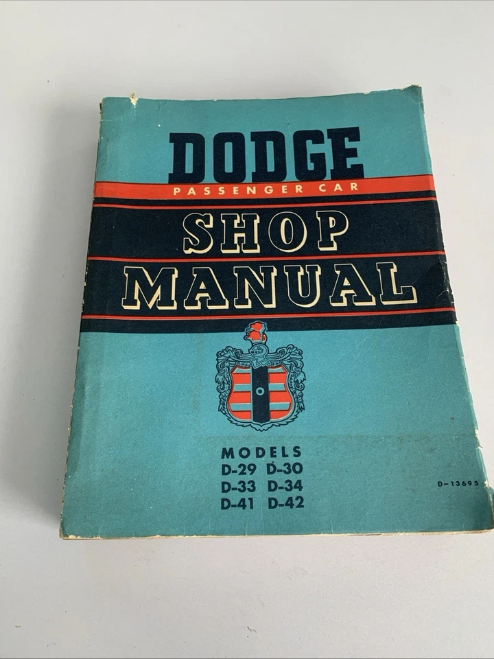 Manual de taller de reparación de autos Dodge 1949 1950 1951 1952 Wayfarer Meadowbrook Coronet Foto 1 de 1