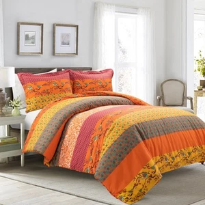 Royal Empire Duvet Cover Set - Reversible Striped Bold Colorful Bohemian Patt... - Picture 1 of 7